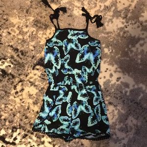 Black and blue girls romper